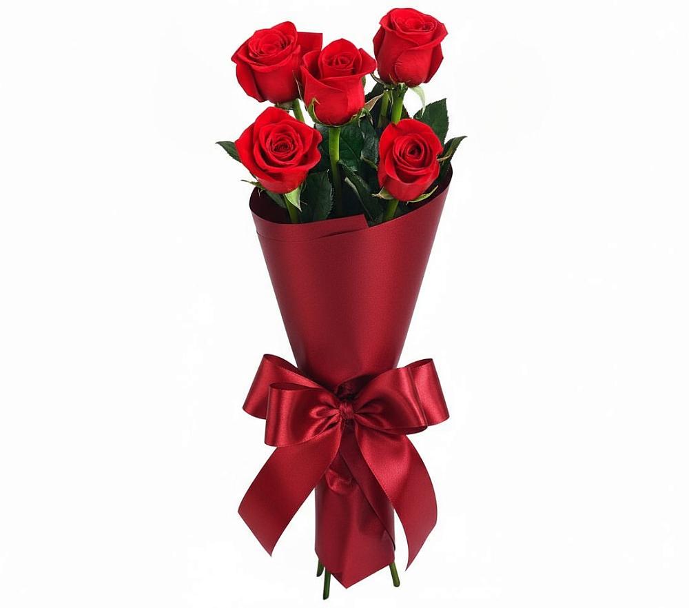 Букет 5 Красных роз Эдлесс Лав в Сафоново Смоленской области