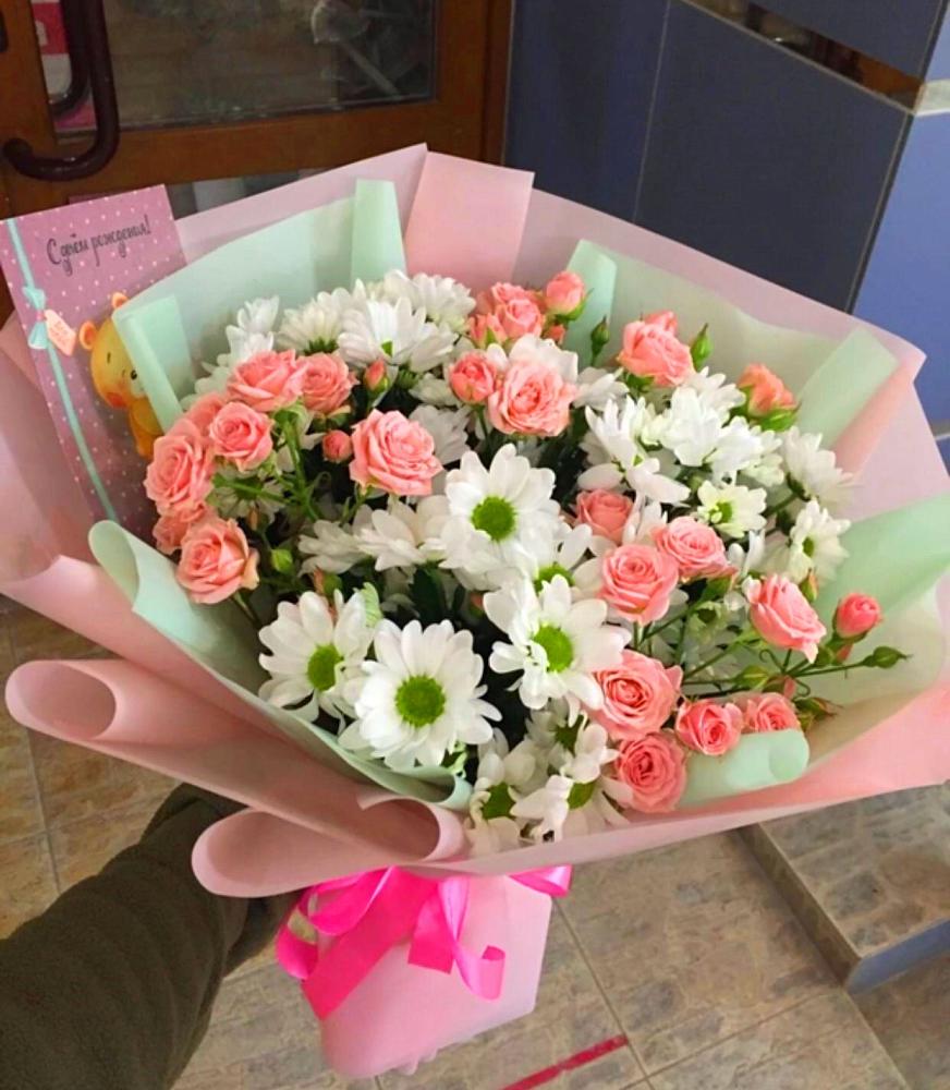 Букет цветов из: Розы и Хризантемы в Сафоново Смоленской области