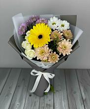 Букет цветов из:  Розы, Герберы и Хризантемы #REPLACE_PRED# Сафоново Смоленской области