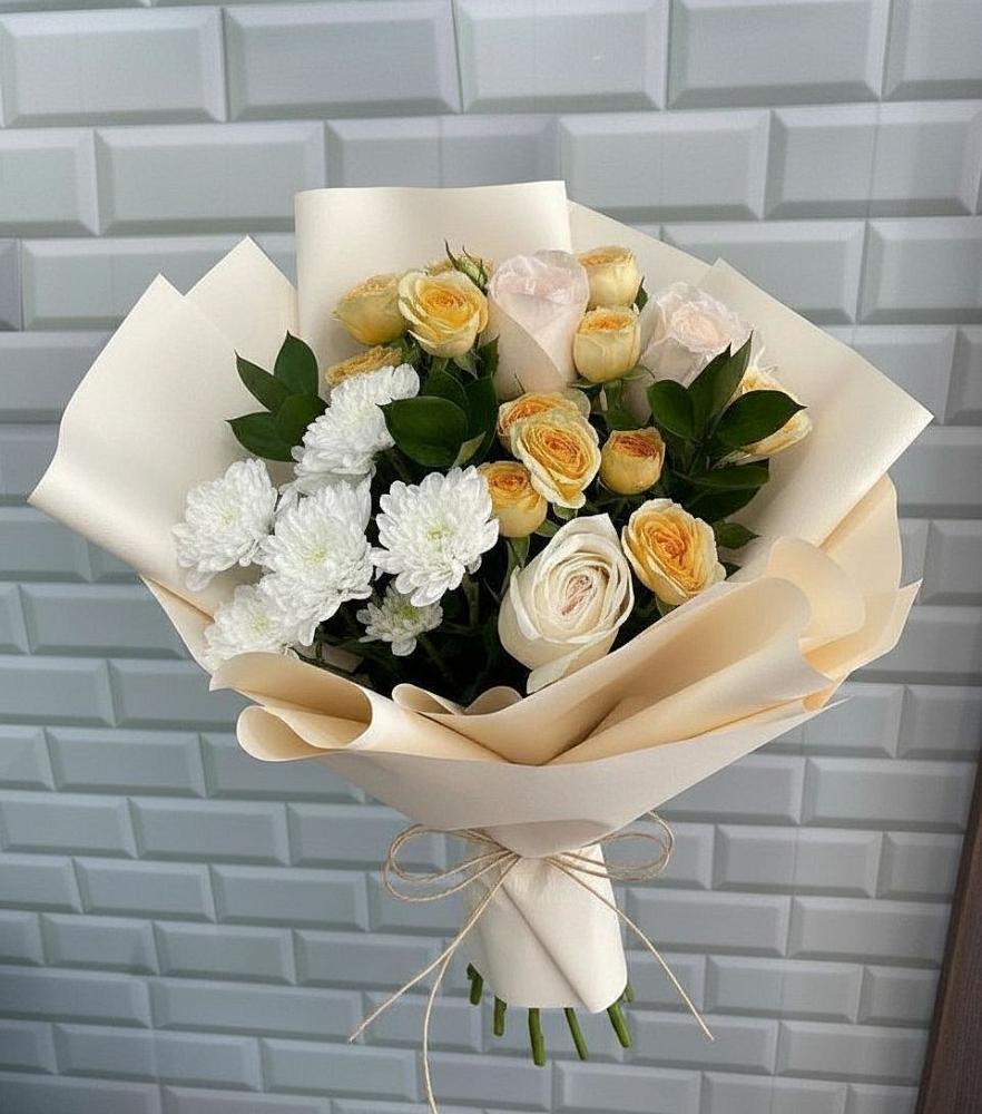 Букет цветов из: Розы и Хризантемы в Сафоново Смоленской области