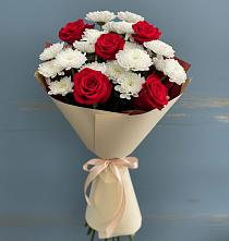 Букет цветов из:  Розы и Хризантемы в Сафоново Смоленской области