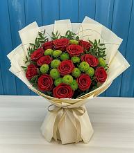 Букет цветов из:  Розы и Хризантемы #REPLACE_PRED# Сафоново Смоленской области